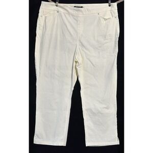 Mario Serrani Stretch Capri Pants Yellow Italy Comfort Women's XL Pull On Beach